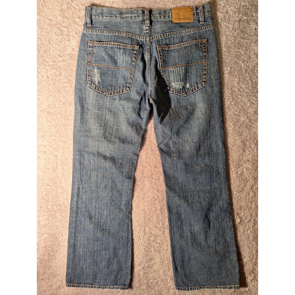 Aeropostale Vintage Bootcut Jeans Mens 32x30 Distressed Ripped Denim Cottagecore - Picture 2 of 10